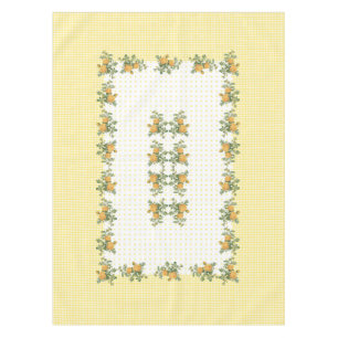 Vintage floral, chequered &dots tablecloth 52"x70"