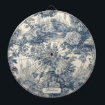 Vintage floral chic Blue toile de jouy monogram Dartboard<br><div class="desc">Elegant vintage Blue toile de jouy monogram dartboard. Beautiful seamless toile de jouy pattern Blue on white background.Toile prints are an all time rage at the moment, this is an elegant and ornate vintage toile de jouy featuring exotic damask pattern, a fun style that is currently trending for home decor,...</div>