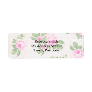 Vintage floral chic pink roses