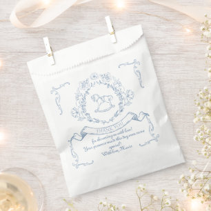 Vintage floral Chinoiserie Toile Baby shower Favour Bags
