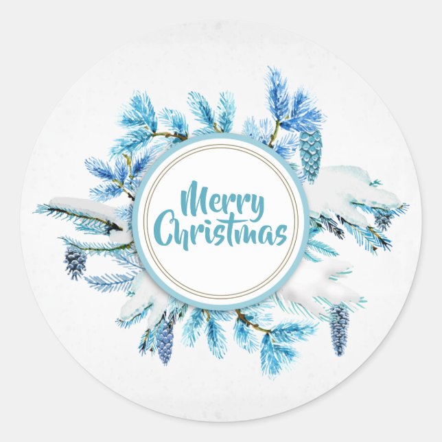 Vintage Floral Christmas Holiday | Sticker (Front)