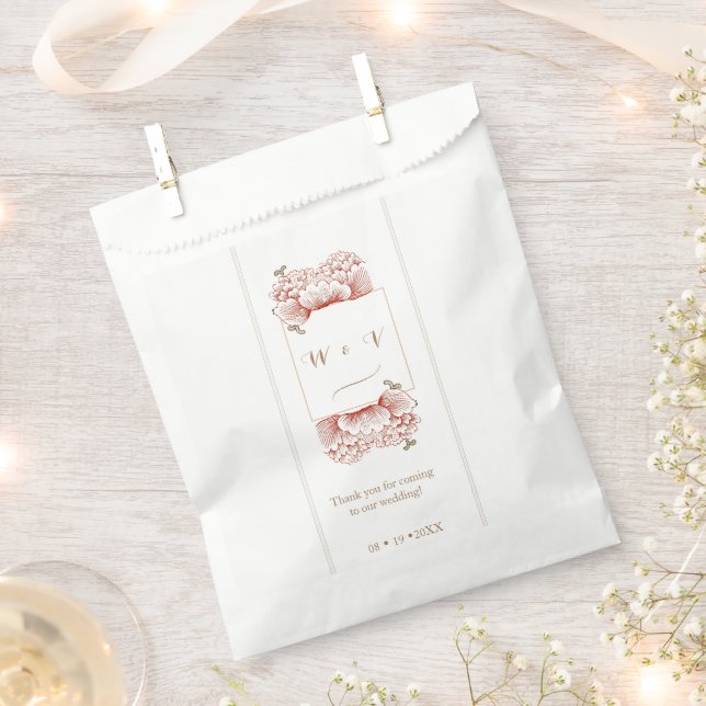 Vintage Floral classic wedding  Favour Bags (Clipped)