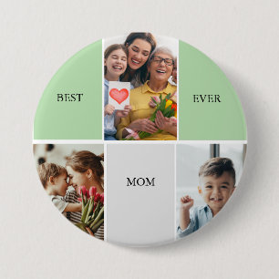 Vintage Floral Collage Photo Mother's Day 7.5 Cm Round Badge