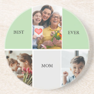 Vintage Floral Collage Photo Mother's Day Coaster