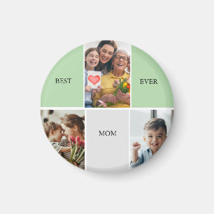 Vintage Floral Collage Photo Mother's Day Magnet