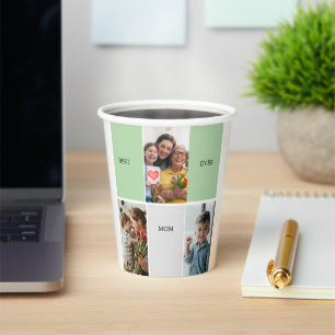 Vintage Floral Collage Photo Mother's Day Paper Cups