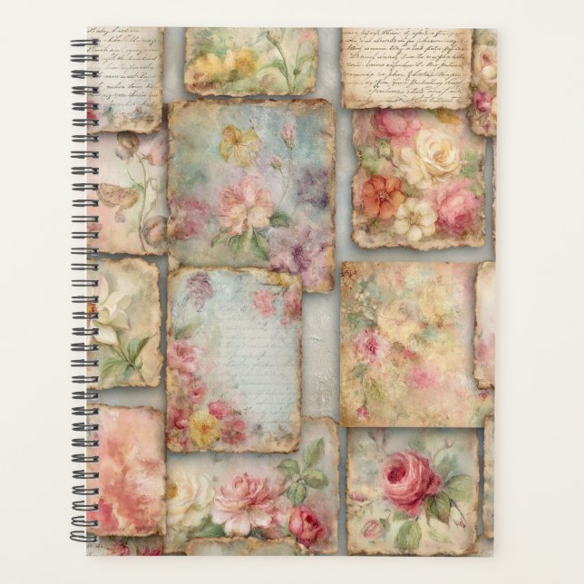 Vintage Floral Collage Planner (Front)