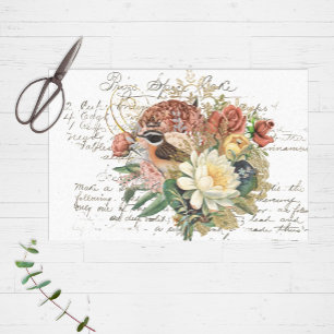 Vintage Floral Collage Tissue Paper