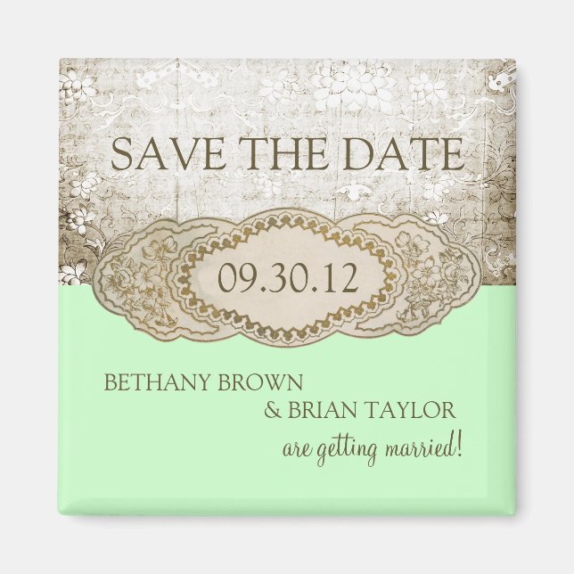 Vintage Floral Collection Save the Date Magnet (Front)