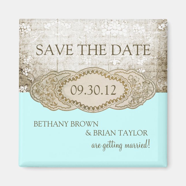Vintage Floral Collection Save the Date Magnet (Front)