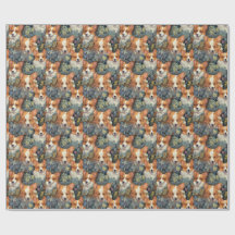 Vintage Floral Corgi Pattern Cute Botanical Dog De