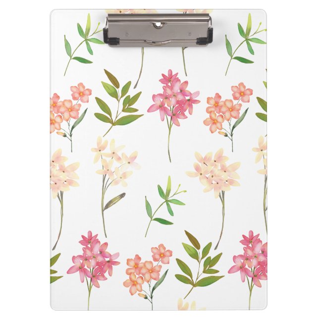 Vintage floral cottage traditional flowers clipboard (Front)