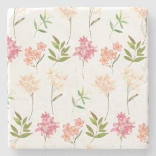 Vintage floral cottage traditional flowers stone coaster