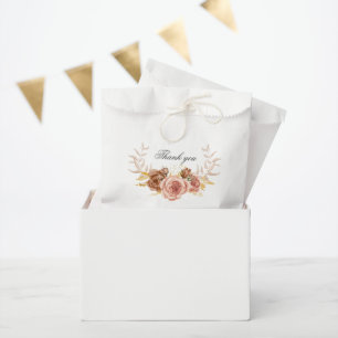 vintage floral crest wedding thank you favour bag