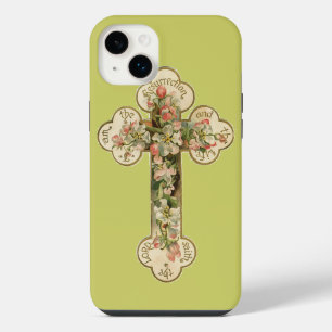 Vintage Floral Cross iPhone 14 Plus Case