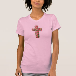 Vintage Floral Cross T-Shirt