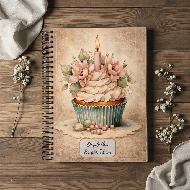 Vintage Floral Cupcake Notebook (Creator Uploaded)
