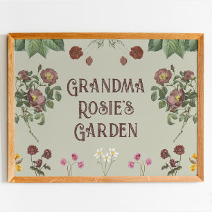 Vintage Floral Custom Display Garden Poster