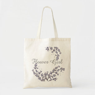 Vintage Floral Custom Flower Girl Wedding Tote Bag
