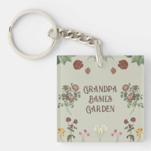 Vintage Floral Custom Garden Key Ring