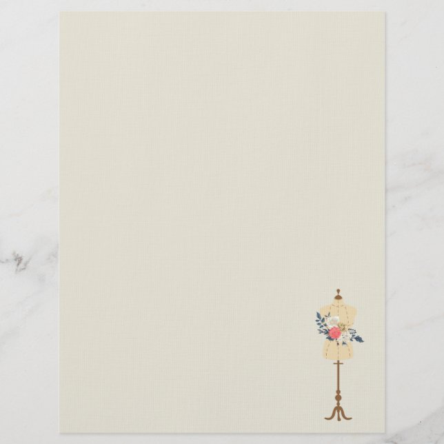 Vintage Floral Custom Letterhead (Front)