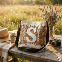 Vintage Floral Custom Monogram Initial | Boho Wild