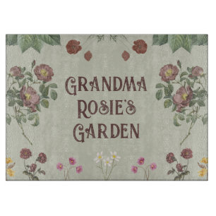 Vintage Floral Custom Personal Garden Cutting Board