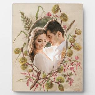 Vintage Floral Custom Photo Frame Plaque