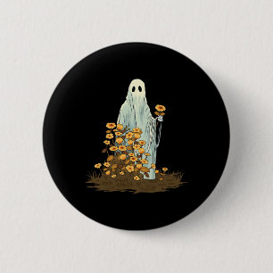 Vintage Floral Cute Halloween Ghost Spooky Gothic 6 Cm Round Badge
