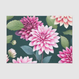 Vintage Floral Dahlias Tissue Paper