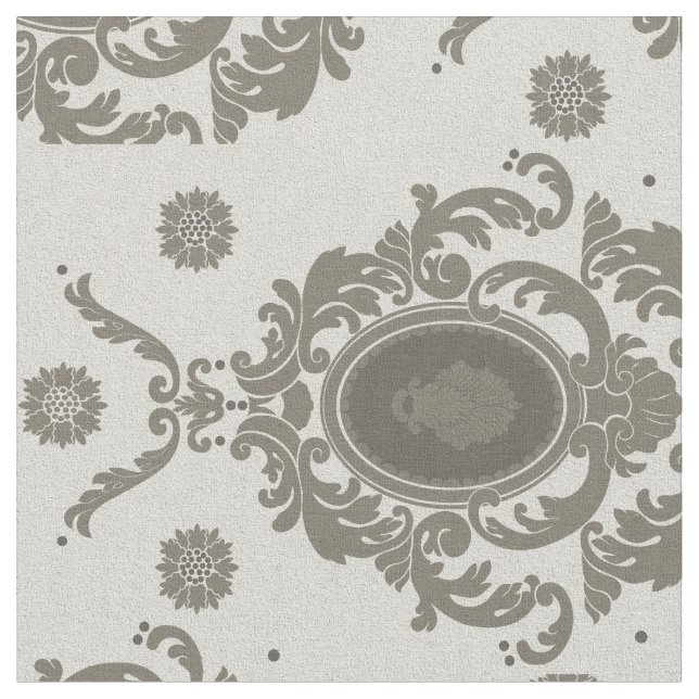 Vintage Floral Damask Pattern Fabric (Close Up)