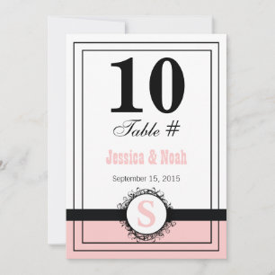 Vintage Floral Damask Wedding Table No. Invitation