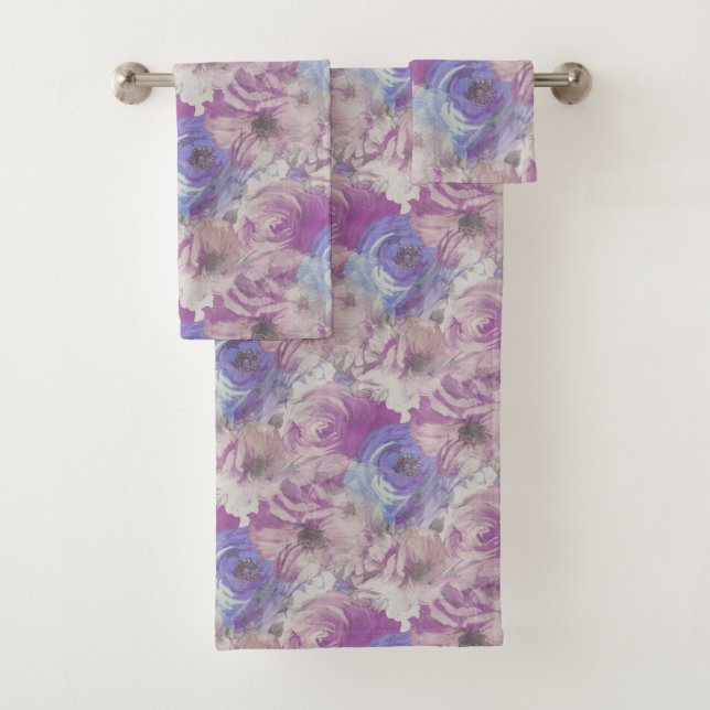 Vintage Floral Design. Bath Towel Set (Insitu)