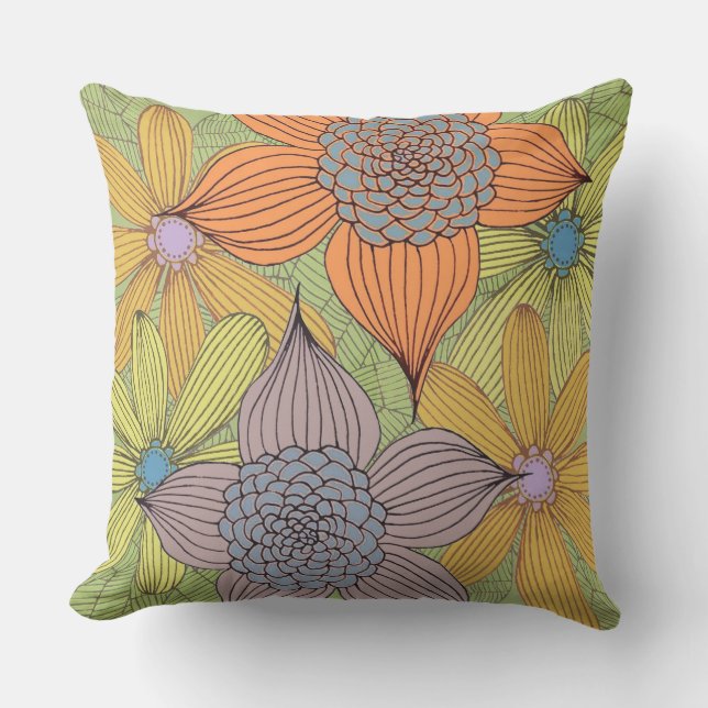 Vintage Floral Design Cushion (Front)