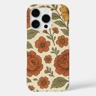 Vintage Floral Design – Elegant Retro Flower Art iPhone 16 Pro Case