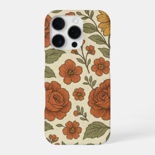Vintage Floral Design – Elegant Retro Flower Art iPhone 16 Pro Case