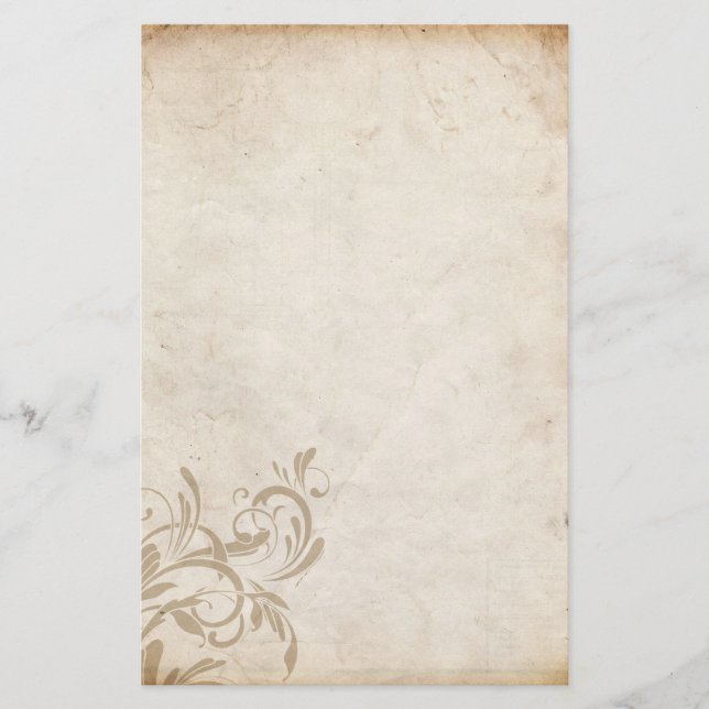 Vintage Floral Design Stationery (Front)