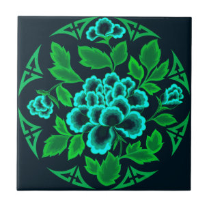 Vintage Floral Design Tile