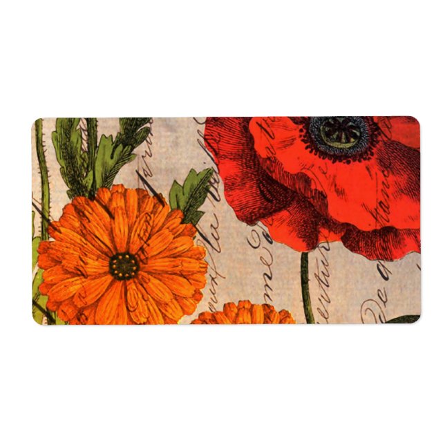 Vintage Floral Design with Red Poppy (Front)