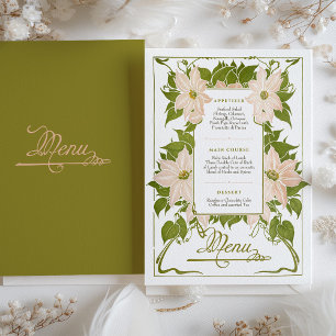 Vintage Floral Dinner Menu Invitation