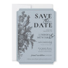 Vintage Floral Dusty Blue Black Boho Photo Wedding