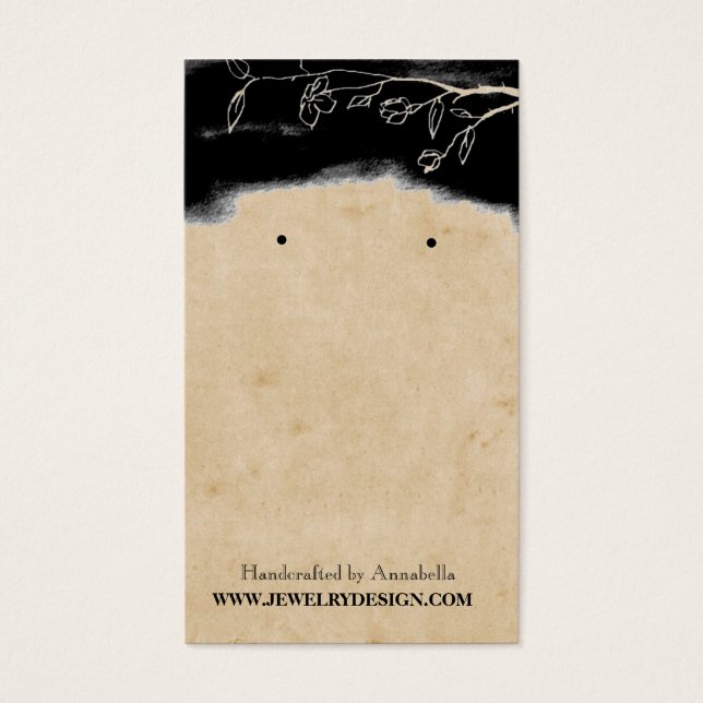 Vintage Floral Earring Holder Jewellery cards (Front)