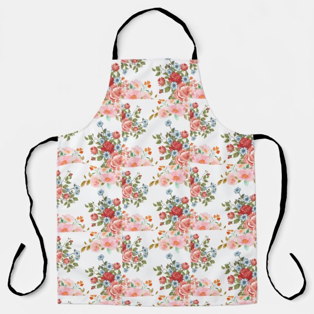  Vintage Floral Elegance Apron (Front)