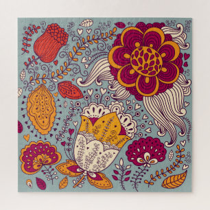 Vintage Floral Elegant Background Jigsaw Puzzle