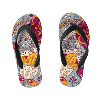 Vintage Floral Elegant Background Kid's Jandals
