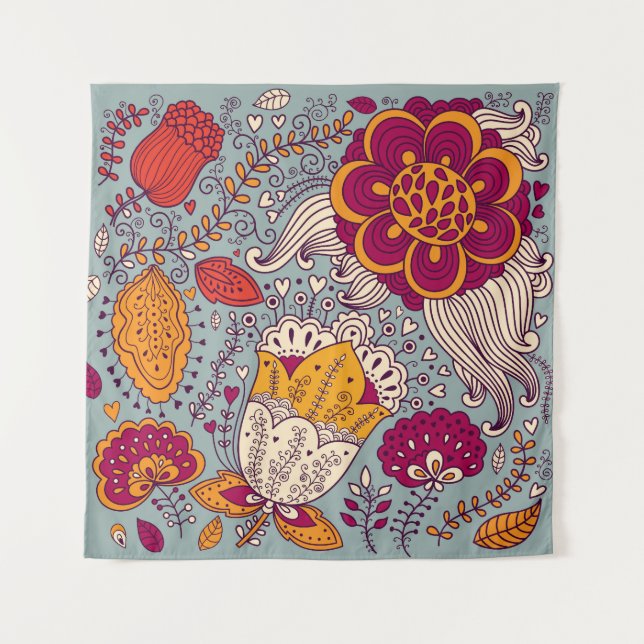 Vintage Floral Elegant Background Tapestry (Front)