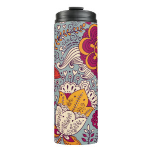 Vintage Floral Elegant Background Thermal Tumbler