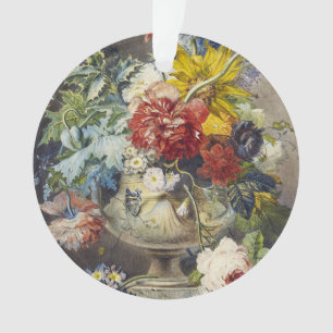 Vintage Floral Elegant Botanical Garden Painting Ornament