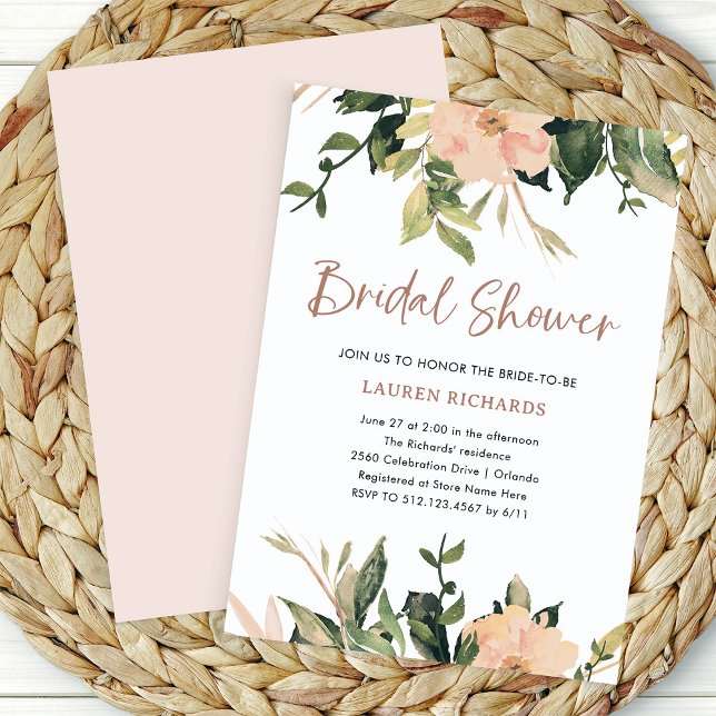 Vintage Floral | Elegant Bridal Shower Invitation (An elegant floral bridal shower invitation)