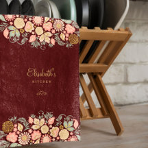 Vintage floral elegant burgundy